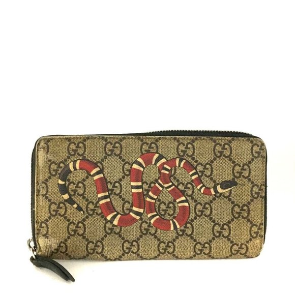 GUCCI GG Supreme Snake Zip Around Long Wallet /1J4285 - Picture 1 of 8